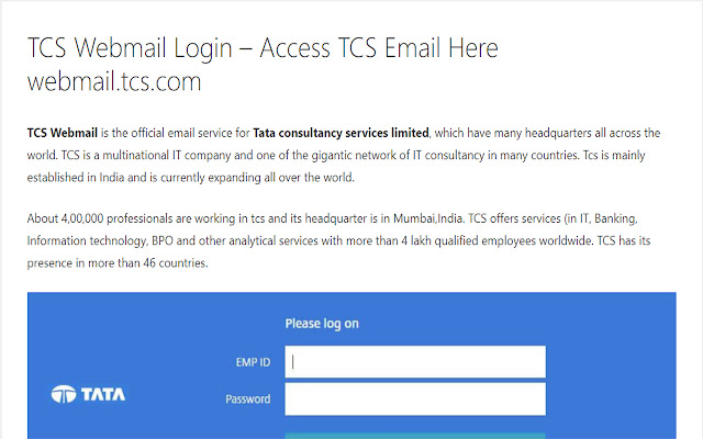 TCS Webmail  from Chrome web store to be run with OffiDocs Chromium online