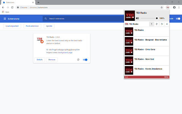 TDI Radio  from Chrome web store to be run with OffiDocs Chromium online