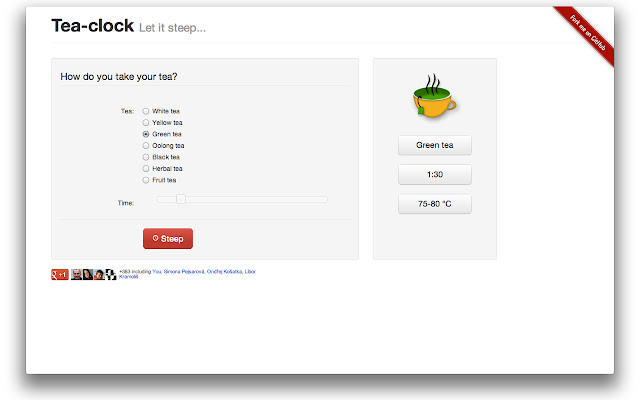 Tea clock  from Chrome web store to be run with OffiDocs Chromium online