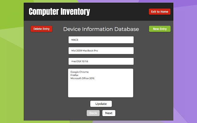 Team Computer Inventory  from Chrome web store to be run with OffiDocs Chromium online