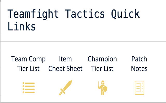Teamfight Tactics Quick Links  from Chrome web store to be run with OffiDocs Chromium online