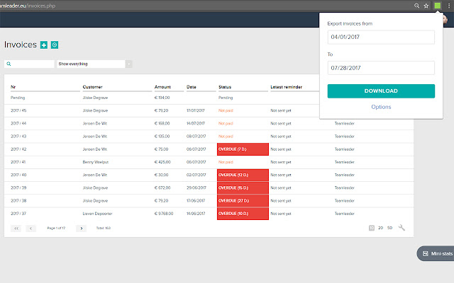 Teamleader Datev Export  from Chrome web store to be run with OffiDocs Chromium online