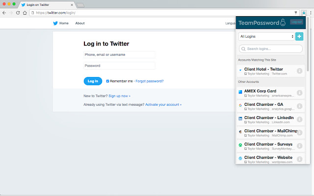 TeamPassword  from Chrome web store to be run with OffiDocs Chromium online