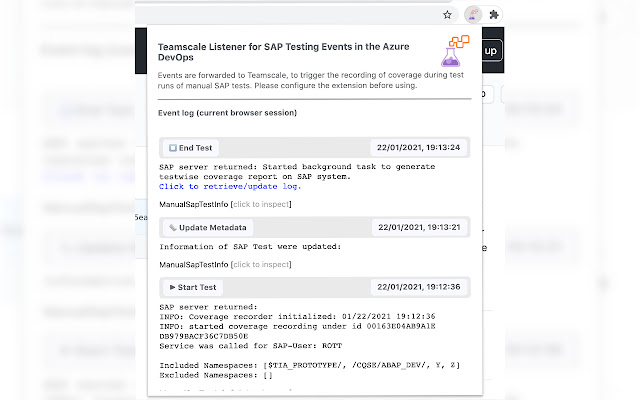 Teamscale ADOS Test Runner Event Listener  from Chrome web store to be run with OffiDocs Chromium online