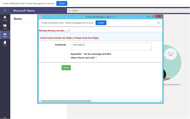 Teams Notification Alert  from Chrome web store to be run with OffiDocs Chromium online
