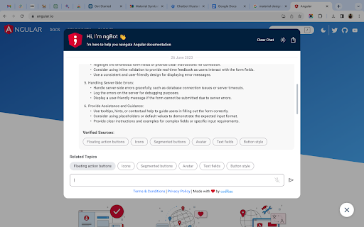 TechBot Chat with Documentation  from Chrome web store to be run with OffiDocs Chromium online