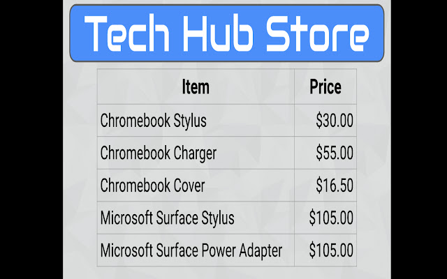 Tech Hub Store  from Chrome web store to be run with OffiDocs Chromium online