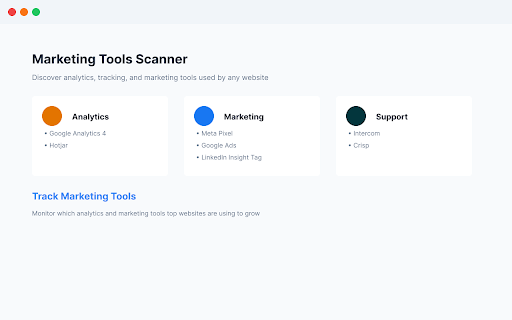 Tech Stack Analyzer TechPeeker  from Chrome web store to be run with OffiDocs Chromium online