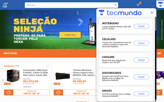 TecMundo  from Chrome web store to be run with OffiDocs Chromium online