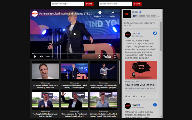 TEDx New Tab  from Chrome web store to be run with OffiDocs Chromium online