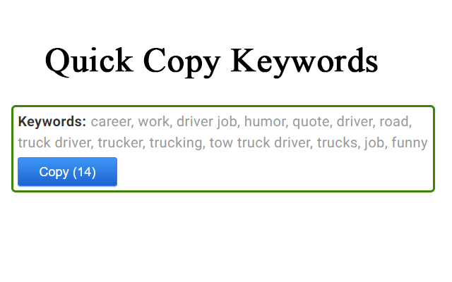 Tee Quick Copy Keywords  from Chrome web store to be run with OffiDocs Chromium online