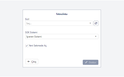 Teknoİnka Form Doldurucu  from Chrome web store to be run with OffiDocs Chromium online