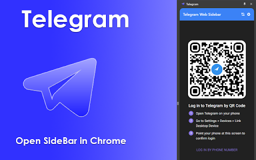 Telegram Open SideBar in Chrome  from Chrome web store to be run with OffiDocs Chromium online