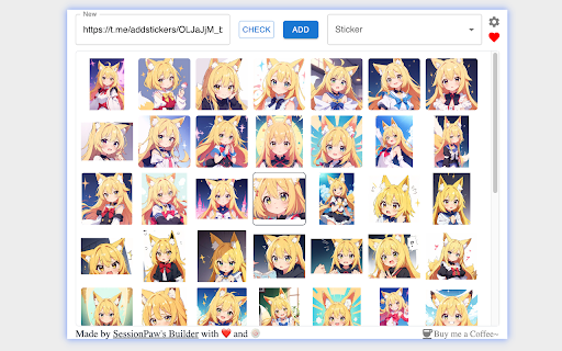Telegram Stickers Viewer  from Chrome web store to be run with OffiDocs Chromium online