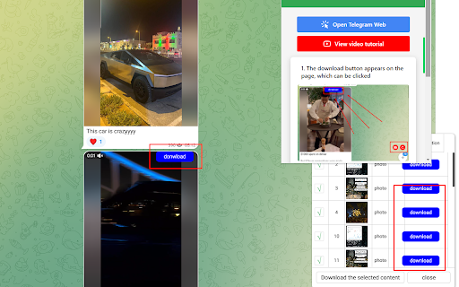 Telegram video and picture downloader  from Chrome web store to be run with OffiDocs Chromium online