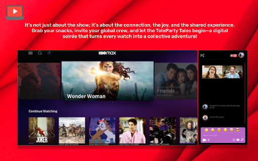Teleparty is now available with video chat  from Chrome web store to be run with OffiDocs Chromium online