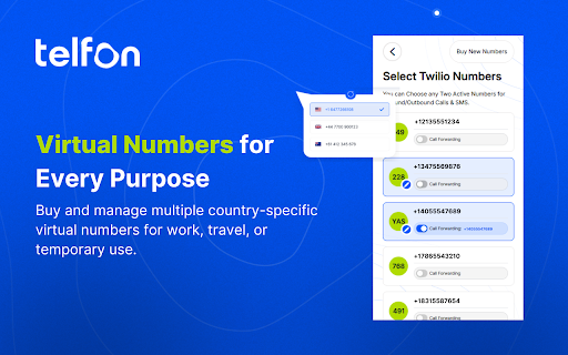 Telfon: Virtual Phone System  from Chrome web store to be run with OffiDocs Chromium online