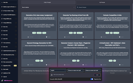 Tellit Supercharged ChatGPT Tools  from Chrome web store to be run with OffiDocs Chromium online