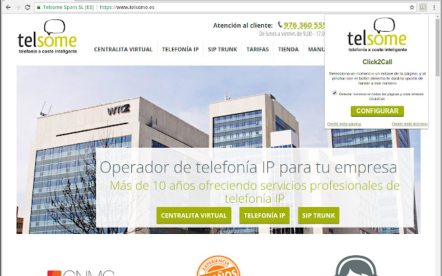 Telsome Click2Call  from Chrome web store to be run with OffiDocs Chromium online