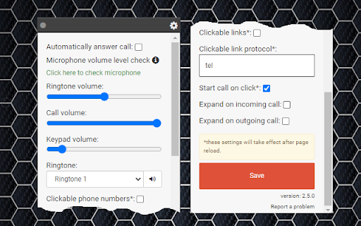 TelTel Webphone  from Chrome web store to be run with OffiDocs Chromium online
