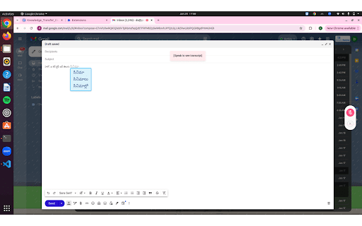 Telugu Extension  from Chrome web store to be run with OffiDocs Chromium online