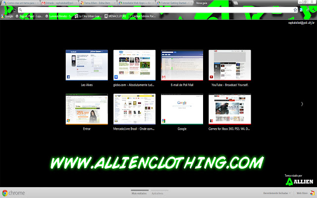 Tema Allien  from Chrome web store to be run with OffiDocs Chromium online