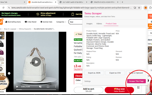 Temari: Temu Image and Video Scraper  from Chrome web store to be run with OffiDocs Chromium online