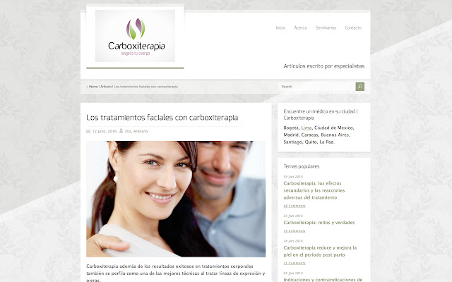 Temas del dia en Carboxiterapia  from Chrome web store to be run with OffiDocs Chromium online