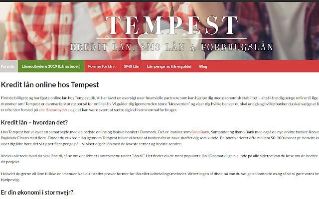 Tempest.dk Danmarks Online Låneportal!  from Chrome web store to be run with OffiDocs Chromium online