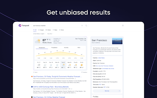 Tempest Private Search  from Chrome web store to be run with OffiDocs Chromium online