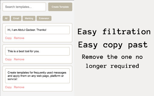 Template Manager  from Chrome web store to be run with OffiDocs Chromium online