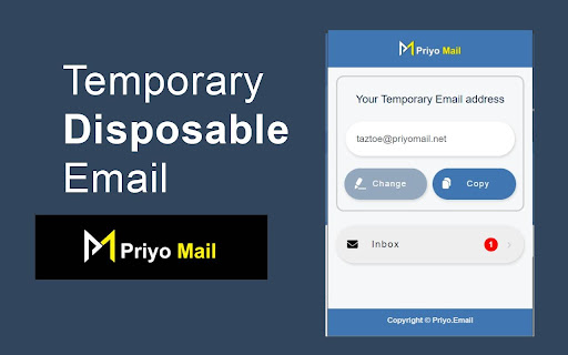 Temp Mail Priyo Mail  from Chrome web store to be run with OffiDocs Chromium online