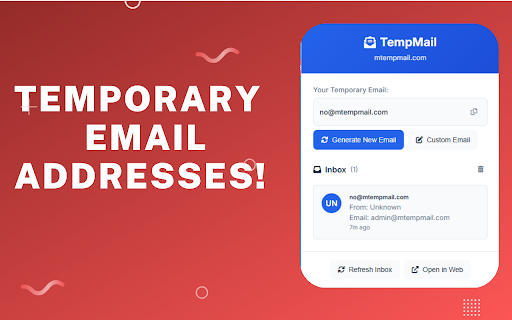 Temp mail Temporary Email mtempmail.com  from Chrome web store to be run with OffiDocs Chromium online
