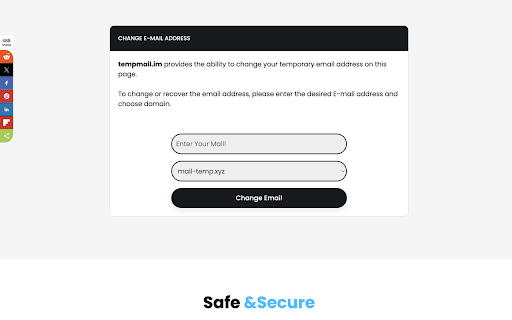 Temp Mail Temporary Email tempmail.im  from Chrome web store to be run with OffiDocs Chromium online