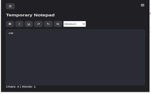 Temporary Notepad by ITKnowledgebases  from Chrome web store to be run with OffiDocs Chromium online
