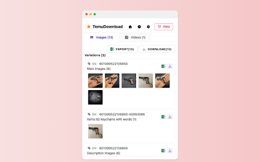 Temu Download | both Image  Video Downloader  from Chrome web store to be run with OffiDocs Chromium online