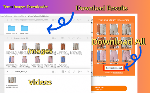 Temu Image and Video Downloader  from Chrome web store to be run with OffiDocs Chromium online