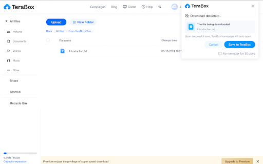 TeraBox Download Assistant  from Chrome web store to be run with OffiDocs Chromium online