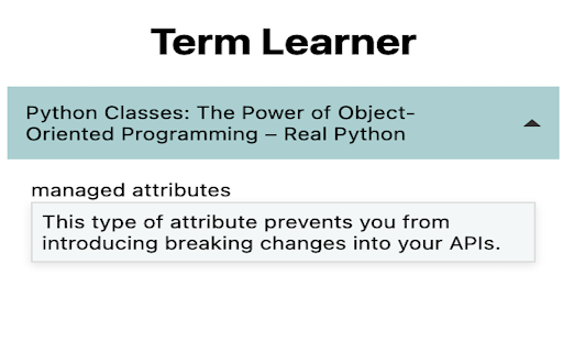 Term Learner  from Chrome web store to be run with OffiDocs Chromium online