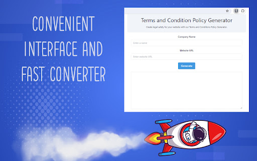 Terms and Condition Policy Generator  from Chrome web store to be run with OffiDocs Chromium online