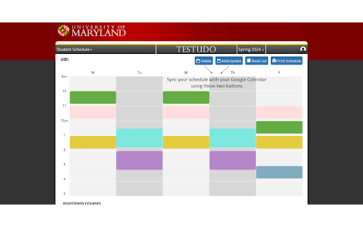 TerpCal  from Chrome web store to be run with OffiDocs Chromium online