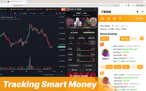 Tesa: Memecoin Smart Trading Agent  from Chrome web store to be run with OffiDocs Chromium online