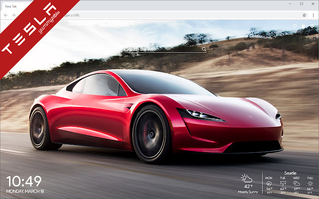 Tesla New Tab  from Chrome web store to be run with OffiDocs Chromium online