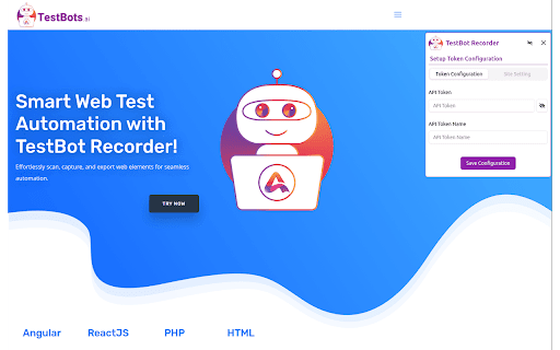 TestBot Recorder  from Chrome web store to be run with OffiDocs Chromium online