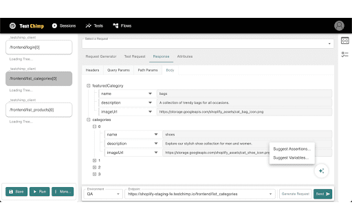 TestChimp Generate UI  API Automation Tests From Session Recordings  from Chrome web store to be run with OffiDocs Chromium online