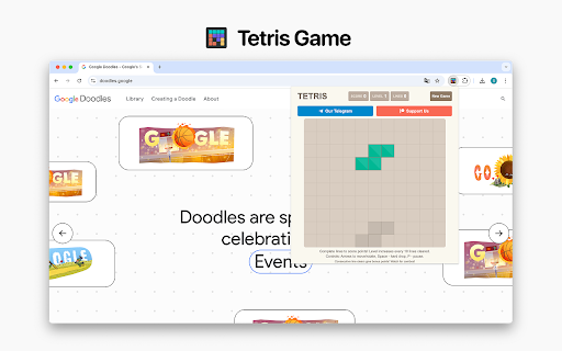Tetris Game  from Chrome web store to be run with OffiDocs Chromium online