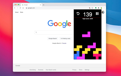 Tetrys Falling blocks  from Chrome web store to be run with OffiDocs Chromium online