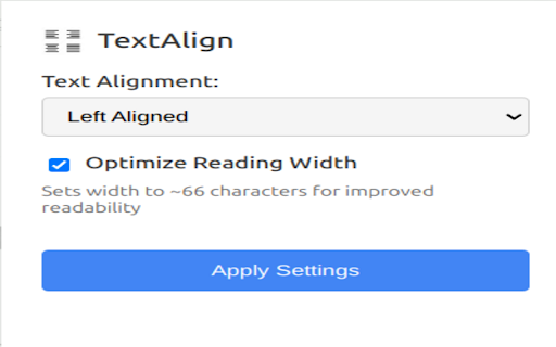 TextAlign  from Chrome web store to be run with OffiDocs Chromium online