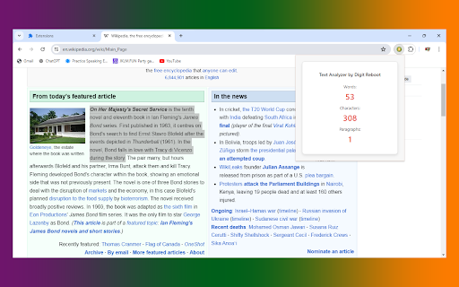 Text Analyzer by Digit Reboot  from Chrome web store to be run with OffiDocs Chromium online