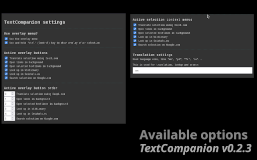 TextCompanion  from Chrome web store to be run with OffiDocs Chromium online
